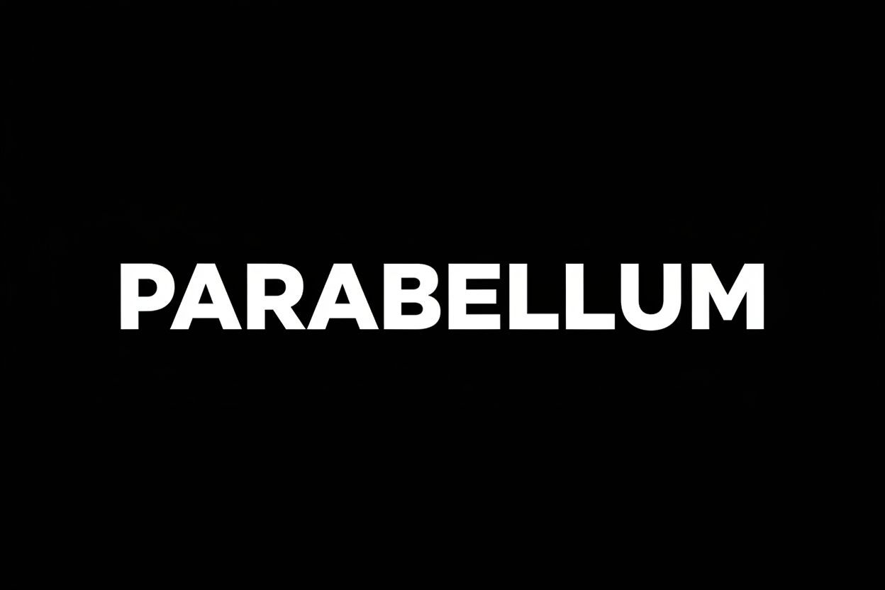 PARABELLUM text in white and black background